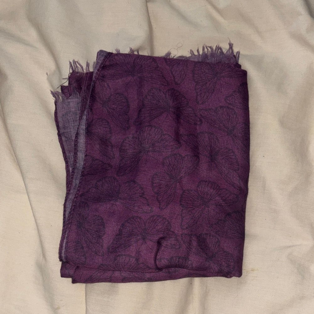 Avenue Purple Floral Scarf